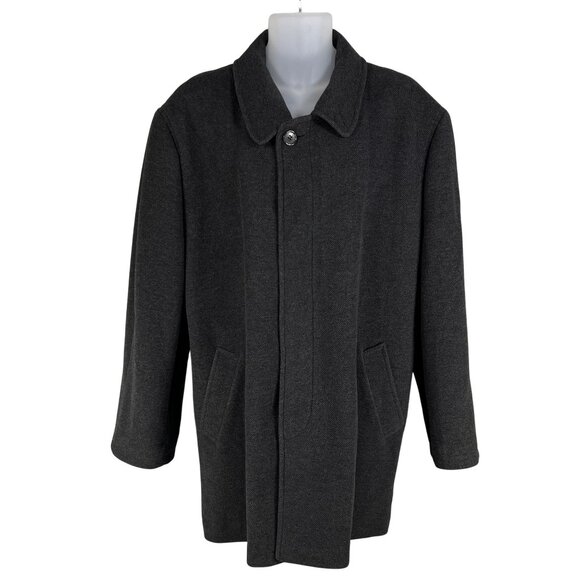 Gianfranco Ruffini Italy Mens 44 Cashmere Charcoal Gray Coat Soft Quiet Luxury - Picture 1 of 15